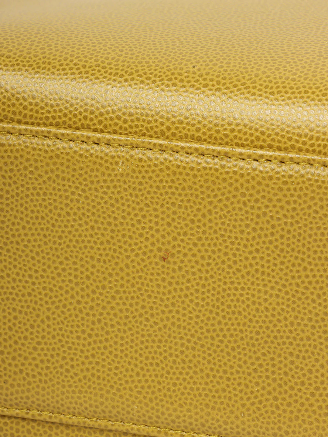 Chanel Around 1998 Made Caviar Skin Turn-Lcok Top Handle Bag Lime Yellow
