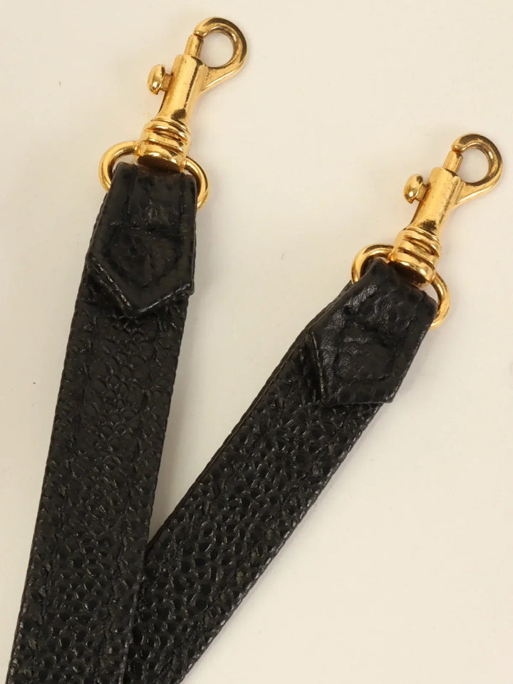 Chanel Around 1997 Made Caviar Skin Cc Mark Stitch 2Way Vanity Black