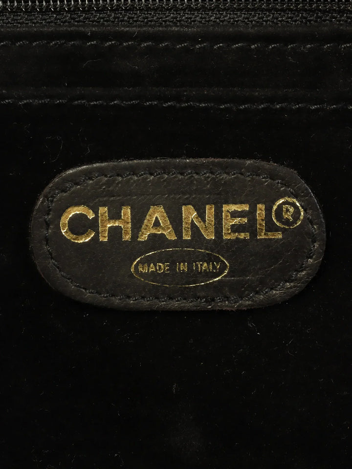 Chanel Around 1997 Made Caviar Skin Cc Mark Stitch 2Way Vanity Black