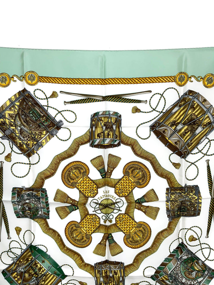 Top quality Hermes Les Tambours Silk Scarf 90