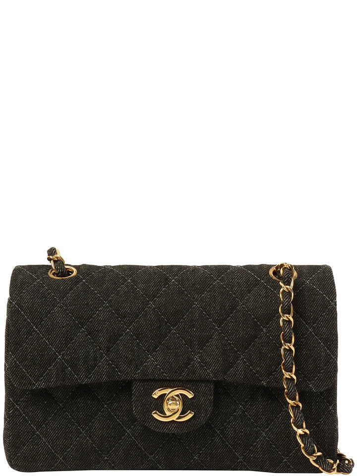 Chanel Around 1998 Made Denim Classic New Chain Bag 23Cm Black