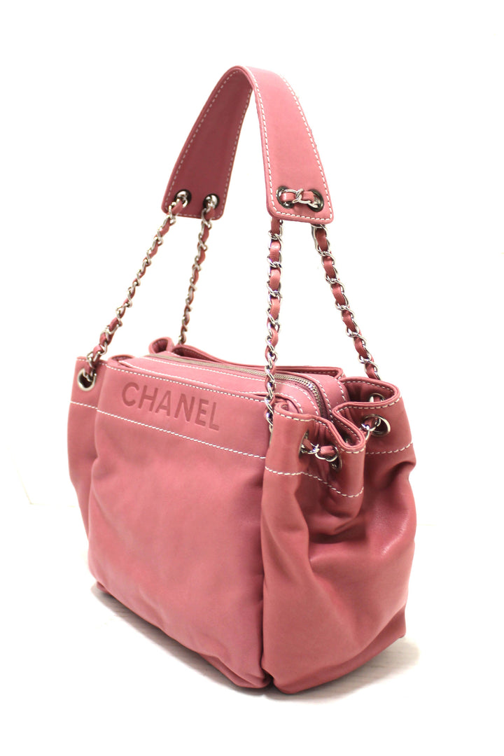 Top Quality Chanel Pink Lambskin Leather Shoulder Bag