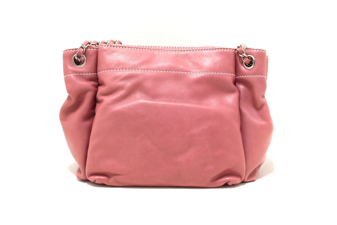 Top Quality Chanel Pink Lambskin Leather Shoulder Bag