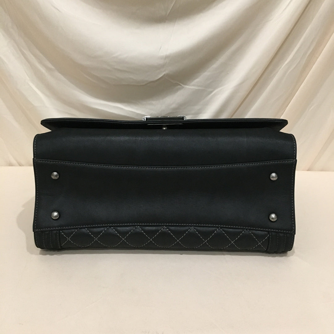 Chanel Black Leather Large Boy Shoulder Bag Sku# 76345