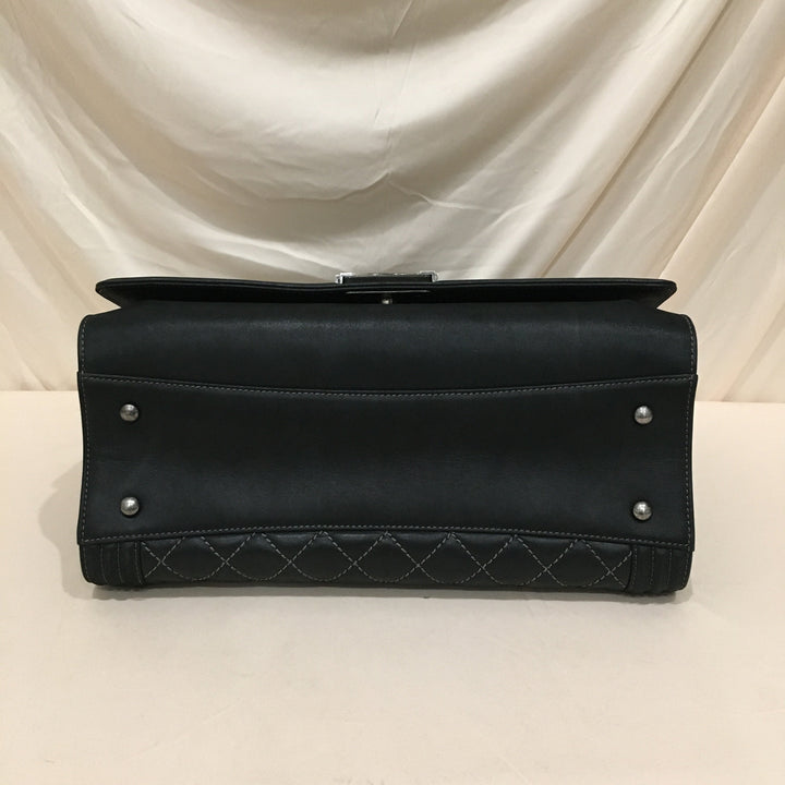 Chanel Black Leather Large Boy Shoulder Bag Sku# 76345