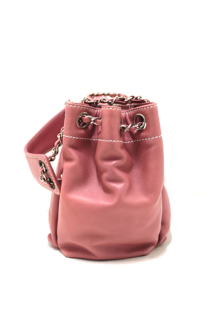 Top Quality Chanel Pink Lambskin Leather Shoulder Bag