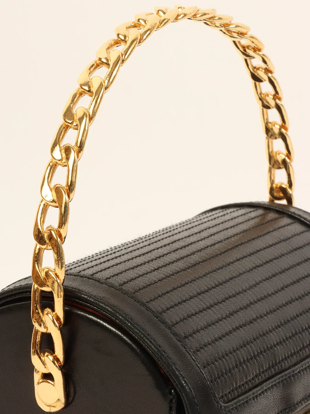 Chanel Around 1985~1990 Made Turn-Lock Chain Handle Mini Bag Black