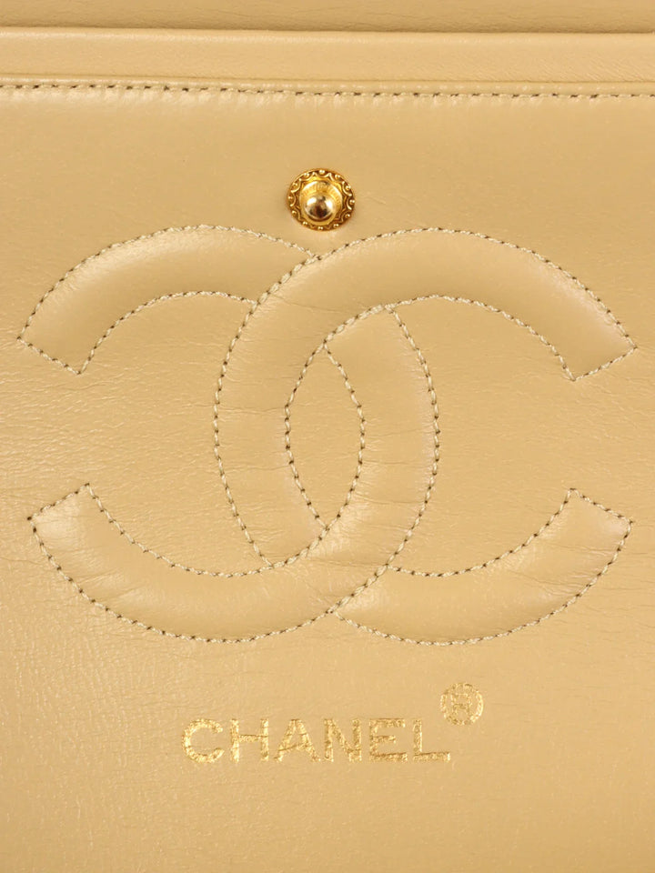 Chanel Around 1990 Made Classic New Chain Bag 25Cm Beige