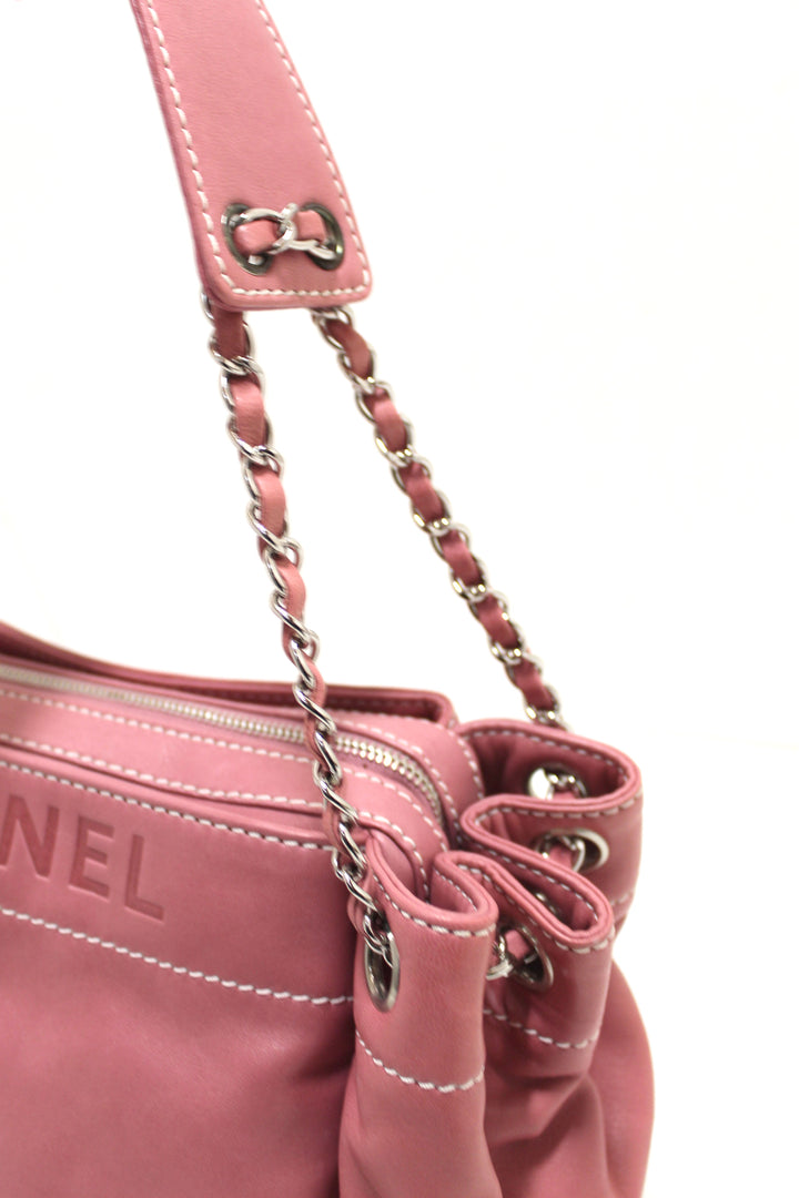 Top Quality Chanel Pink Lambskin Leather Shoulder Bag