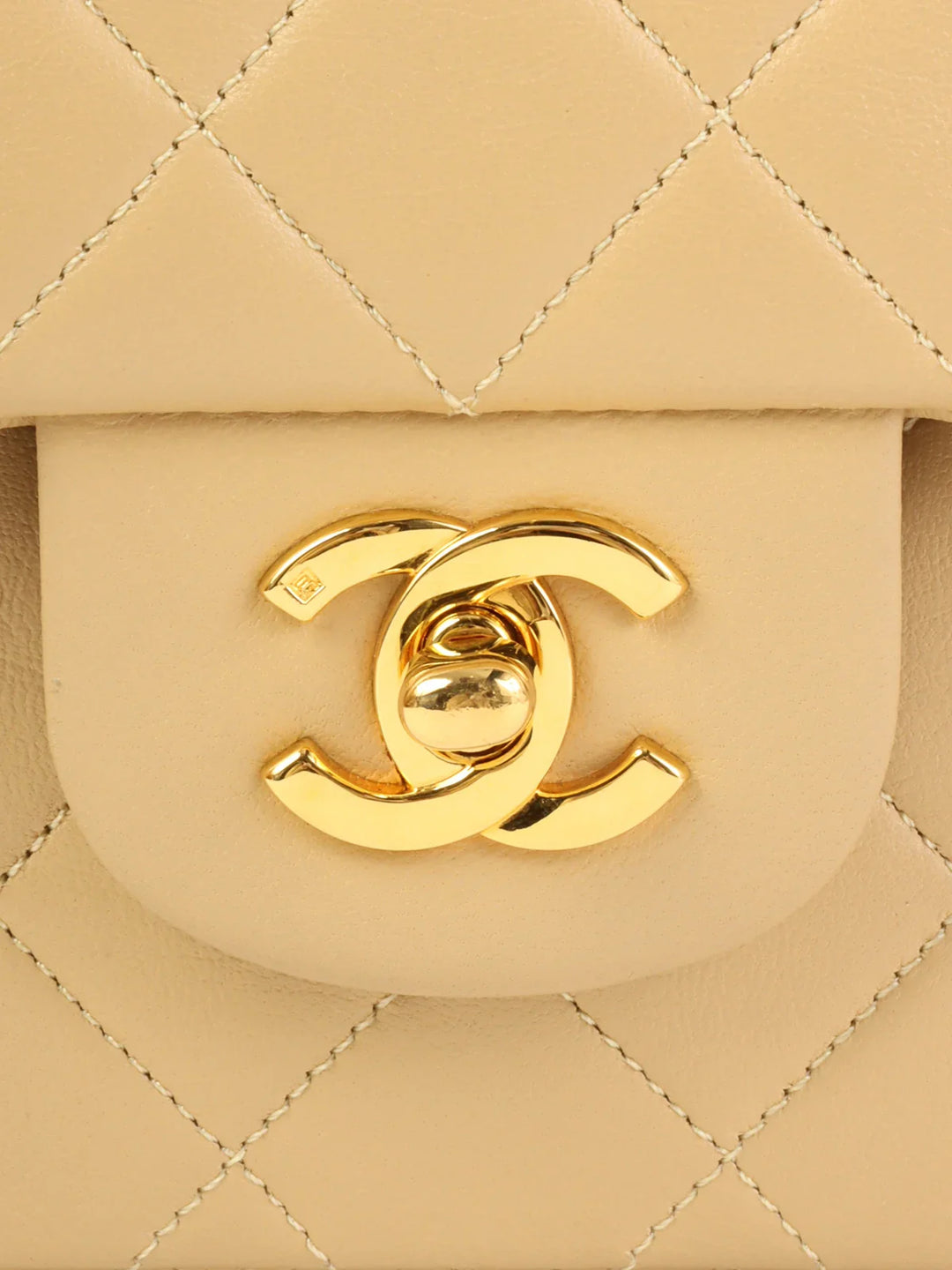 Chanel Around 1990 Made Classic New Chain Bag 25Cm Beige