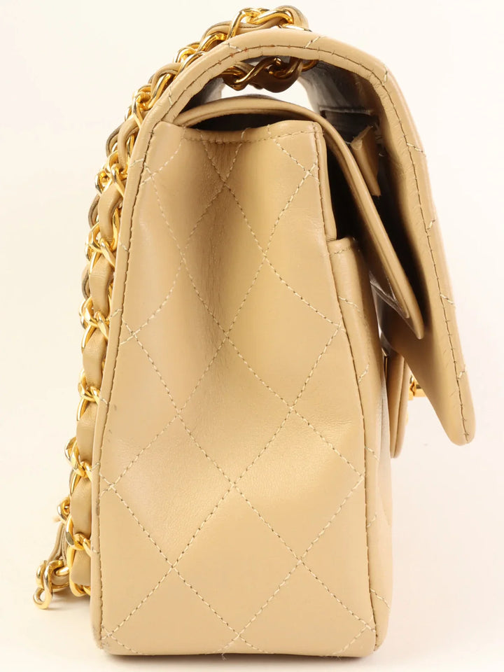 Chanel Around 1990 Made Classic New Chain Bag 25Cm Beige