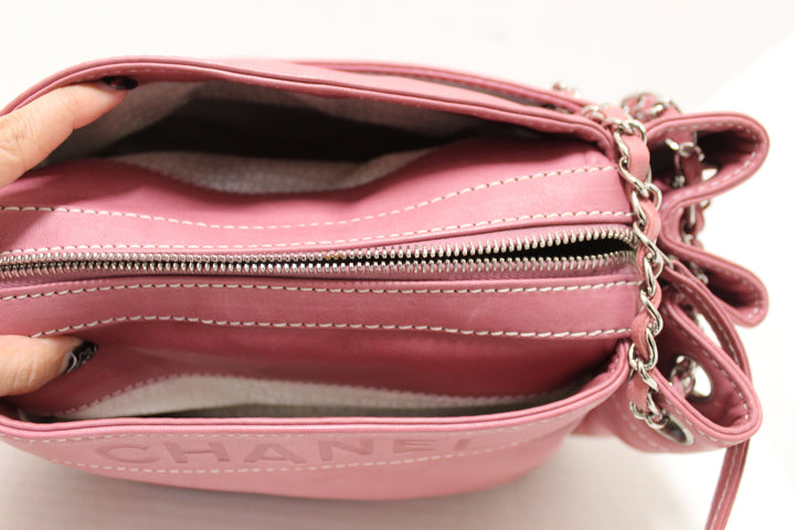 Top Quality Chanel Pink Lambskin Leather Shoulder Bag