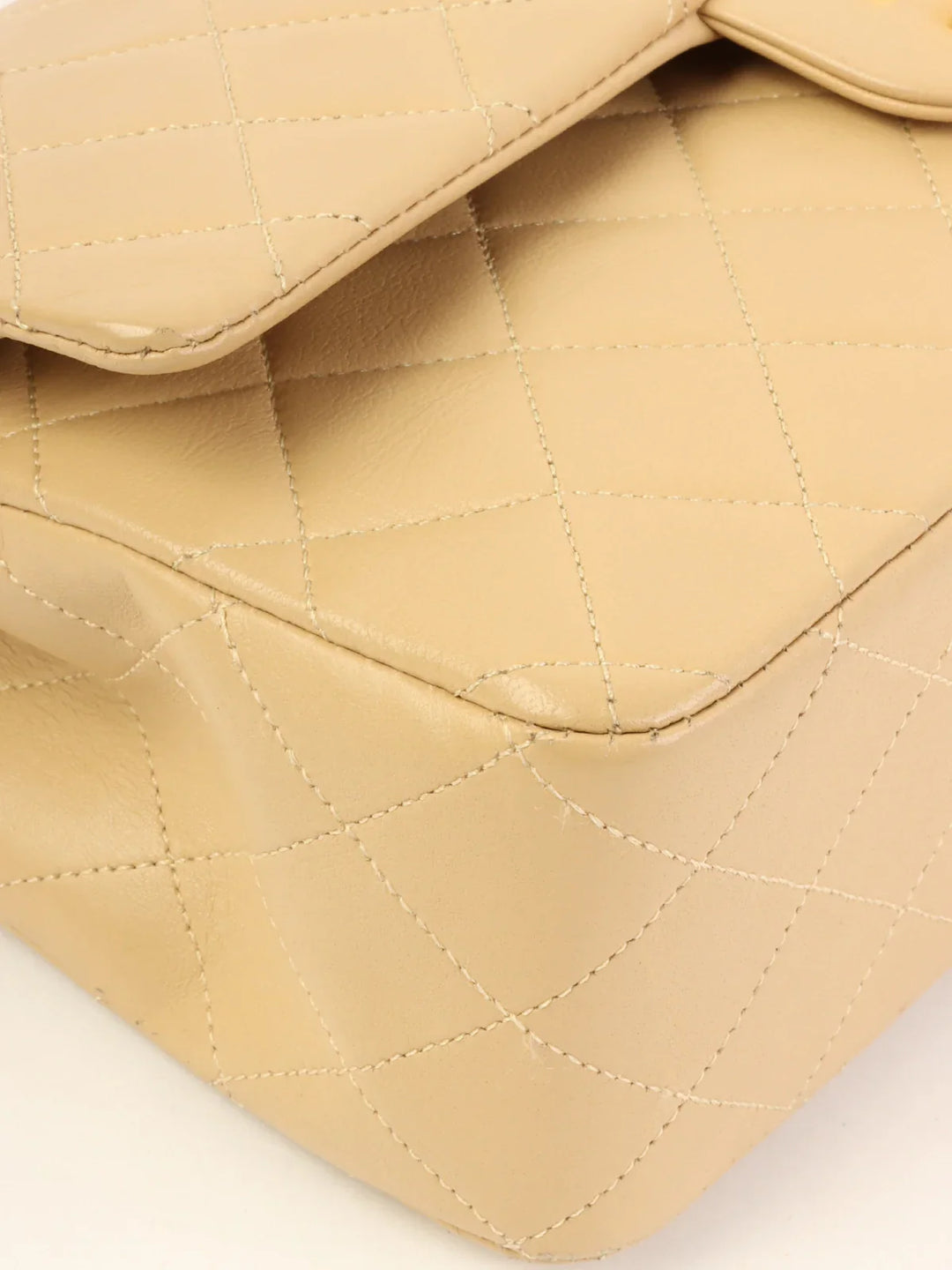 Chanel Around 1990 Made Classic New Chain Bag 25Cm Beige