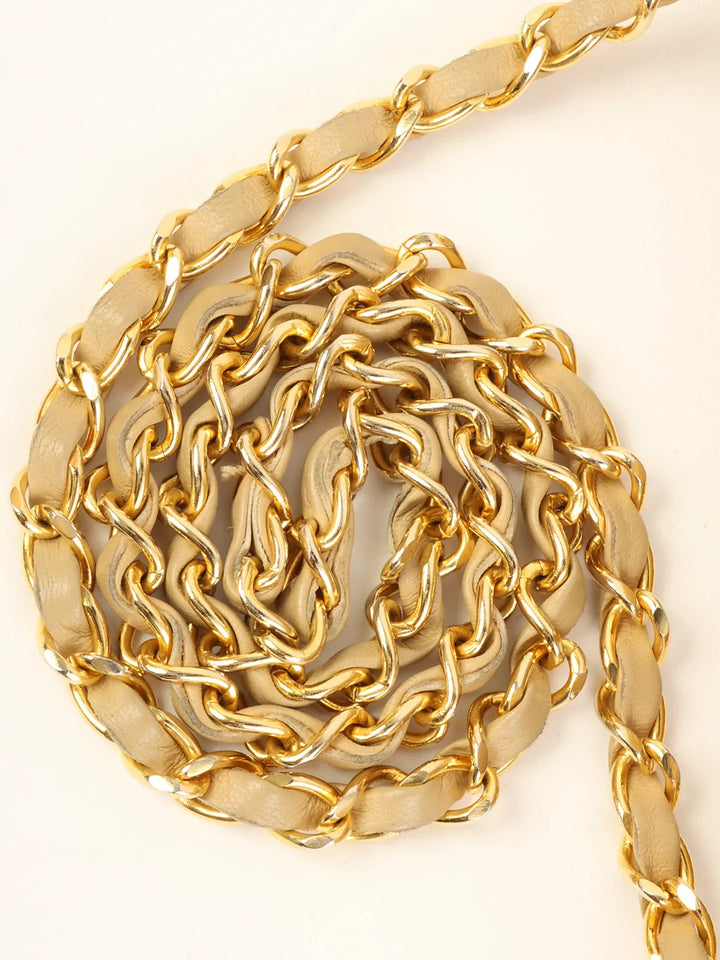 Chanel Around 1990 Made Classic New Chain Bag 25Cm Beige