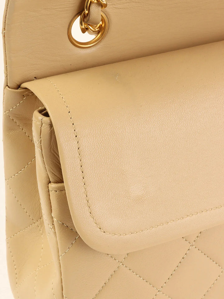Chanel Around 1990 Made Classic New Chain Bag 25Cm Beige