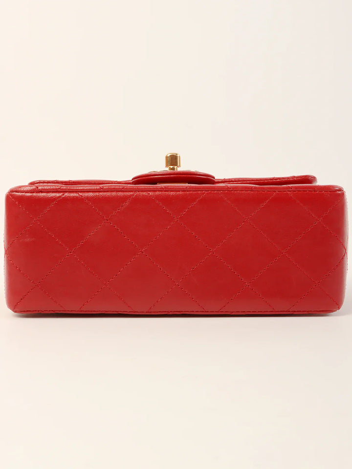 Chanel Around 1990 Made Classic New Chain Top Handle Bag Mini Red