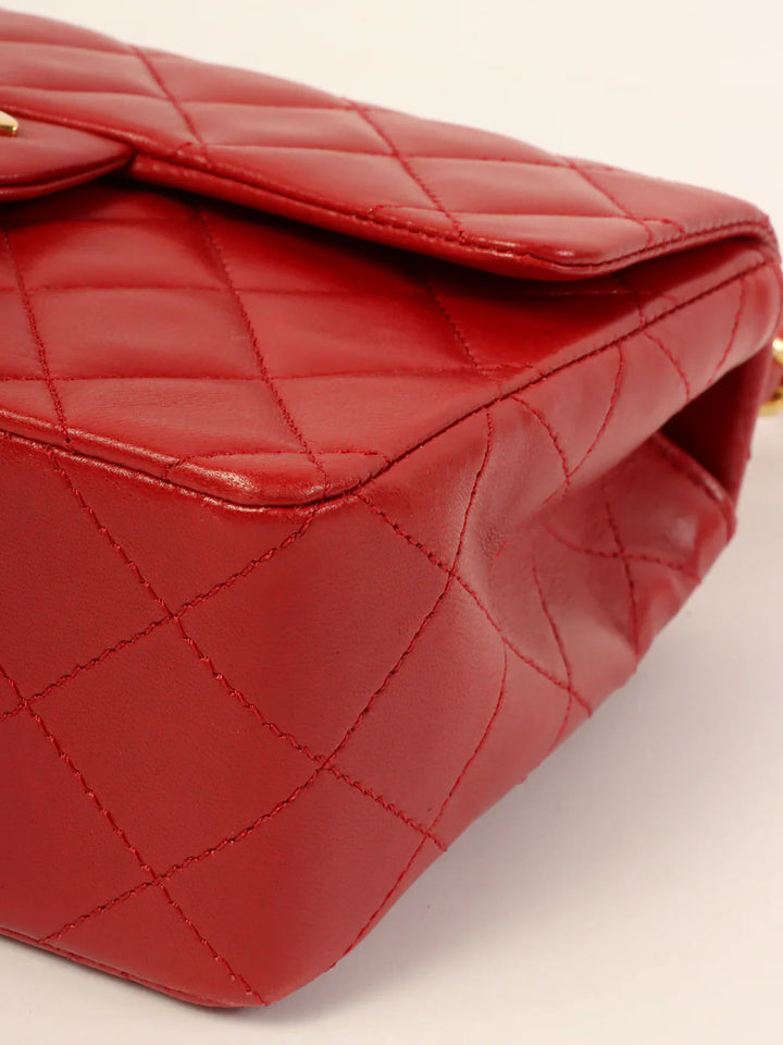 Chanel Around 1990 Made Classic New Chain Top Handle Bag Mini Red