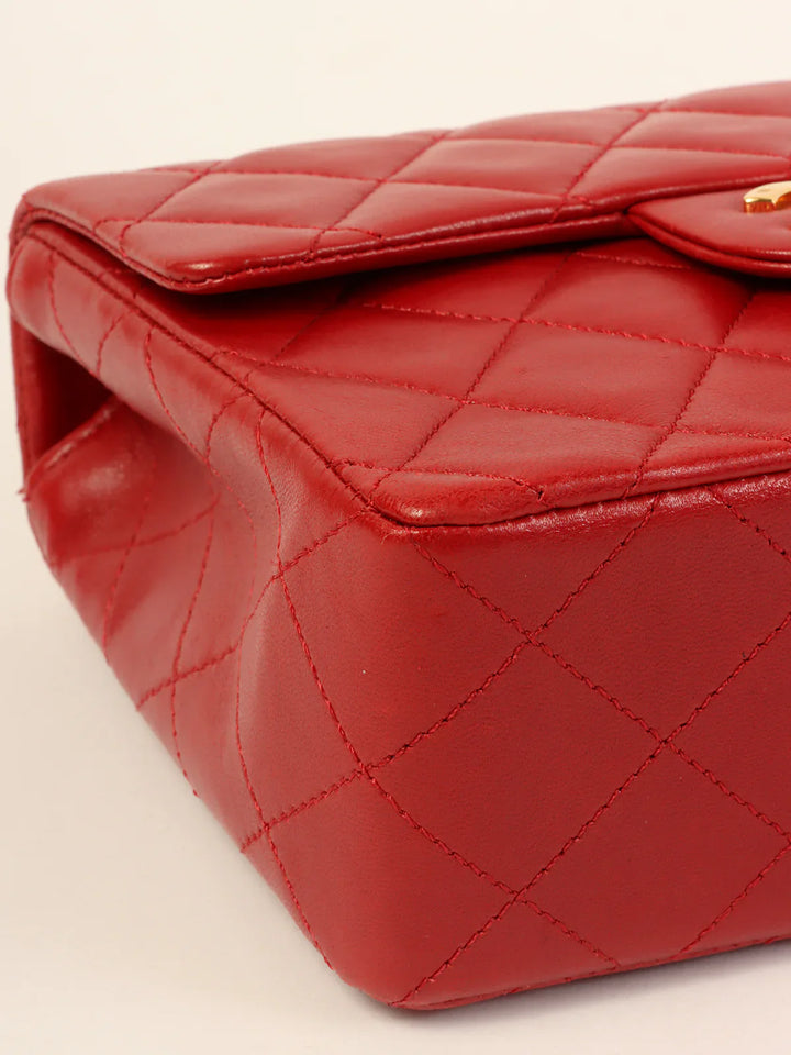 Chanel Around 1990 Made Classic New Chain Top Handle Bag Mini Red