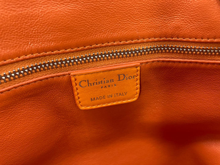 CHRISTIAN Top quality Dior Woven Leather Orange Lady Top quality Dior Avenue Tote