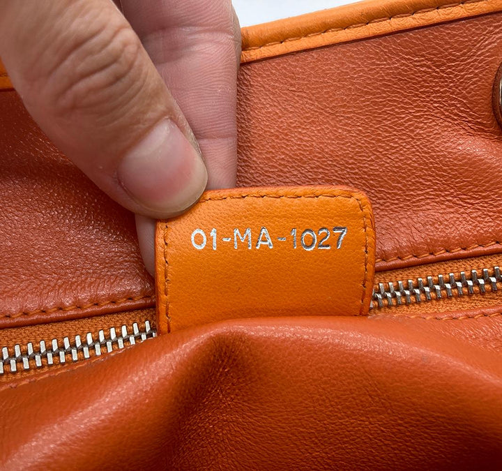 CHRISTIAN Top quality Dior Woven Leather Orange Lady Top quality Dior Avenue Tote