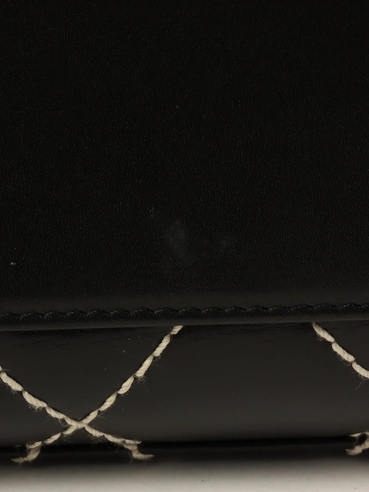 Chanel Around 2001 Made Wild Stitch Cc Mark Plate Tote Bag Black