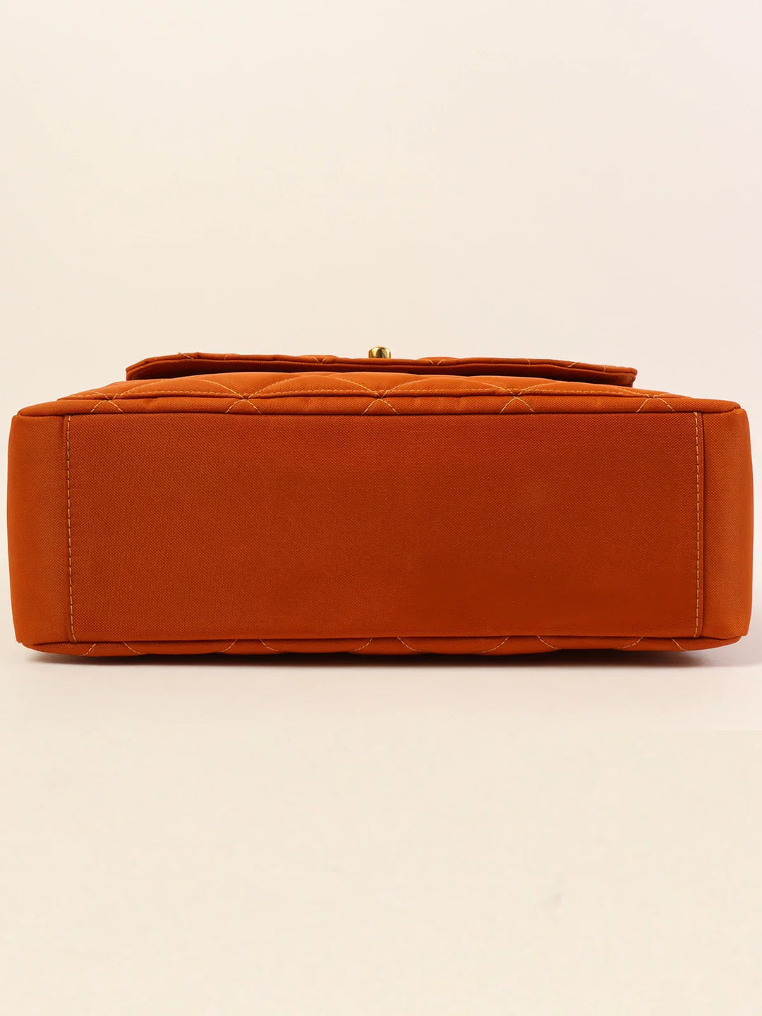 Chanel Around 1997 Made Nylon Turn-Lock One Shoulder Bag Orange