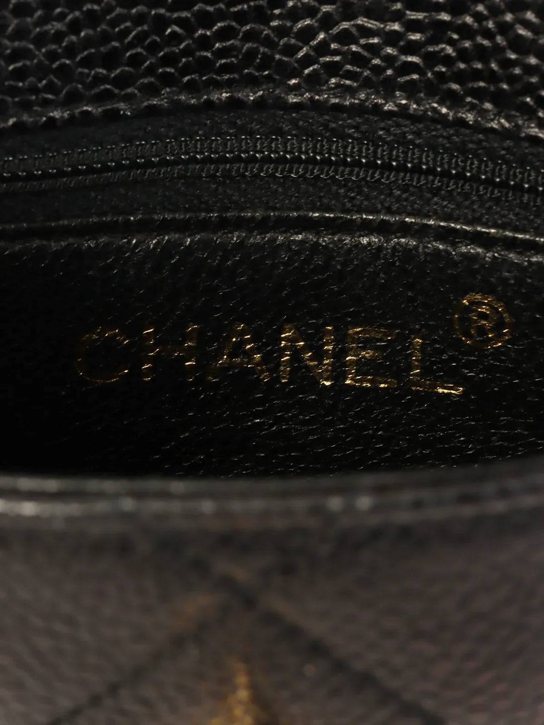 Chanel Around 1995 Made Caviar Skin Turn-Lock Waist Bag Black