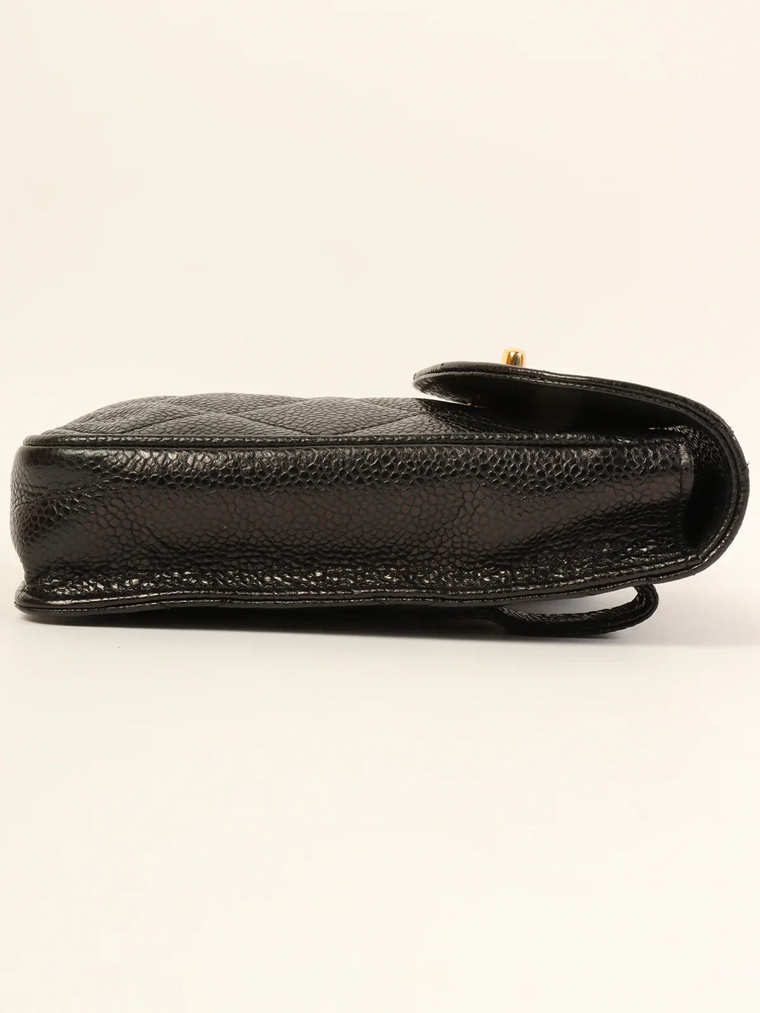 Chanel Around 1995 Made Caviar Skin Turn-Lock Waist Bag Black