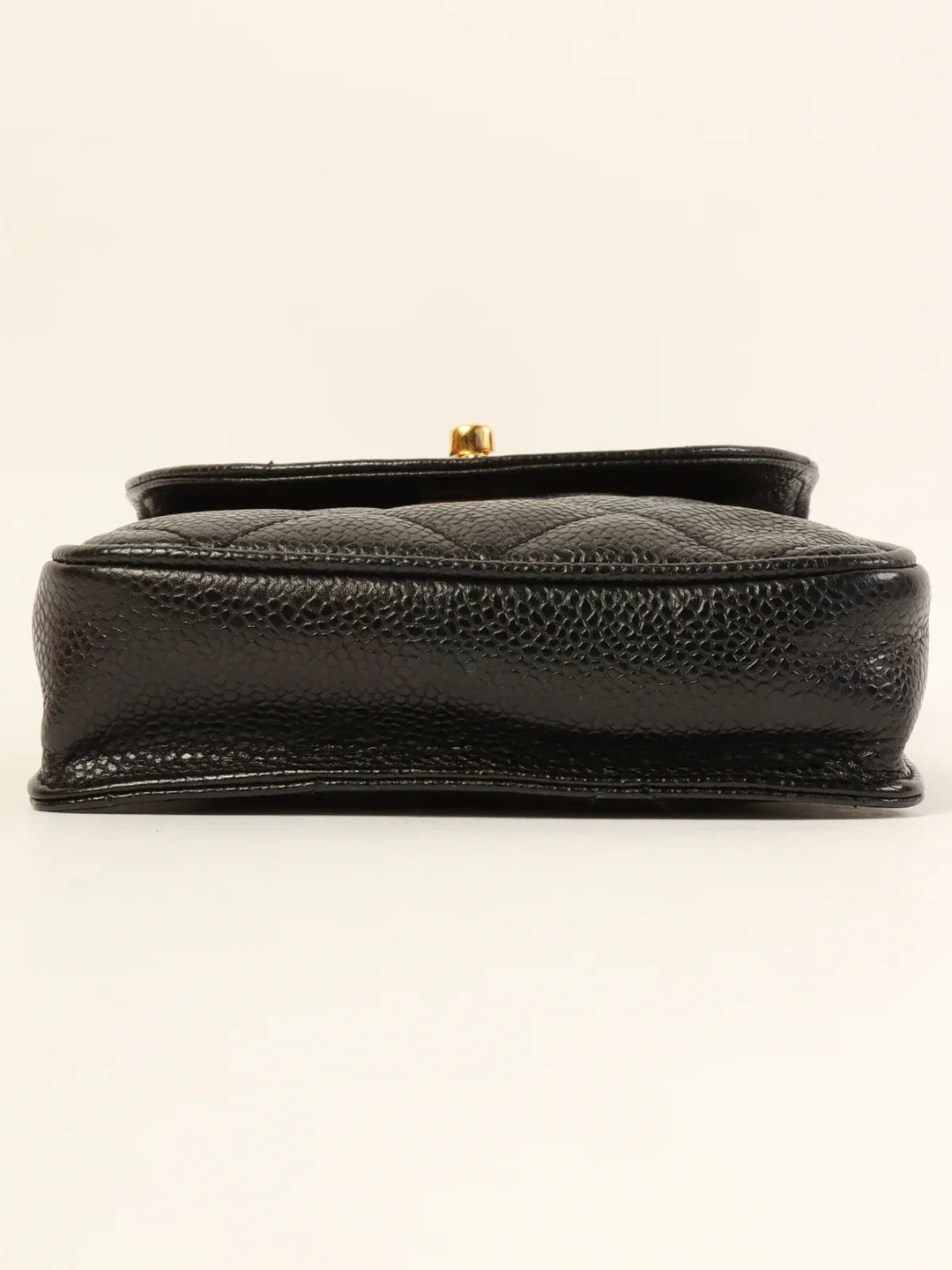 Chanel Around 1995 Made Caviar Skin Turn-Lock Waist Bag Black