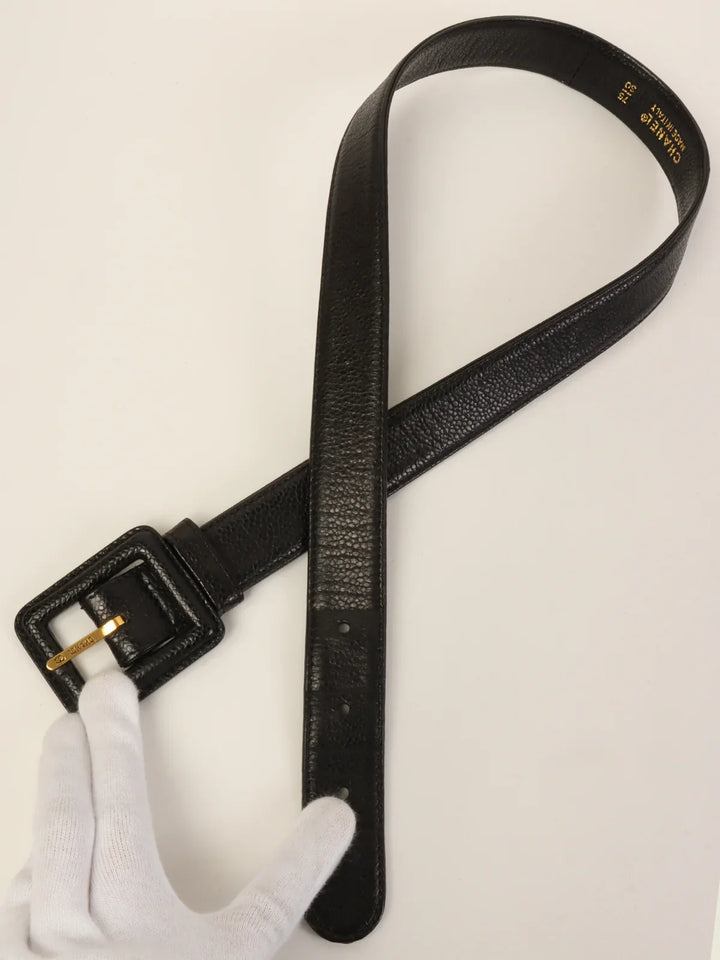 Chanel Around 1995 Made Caviar Skin Turn-Lock Waist Bag Black