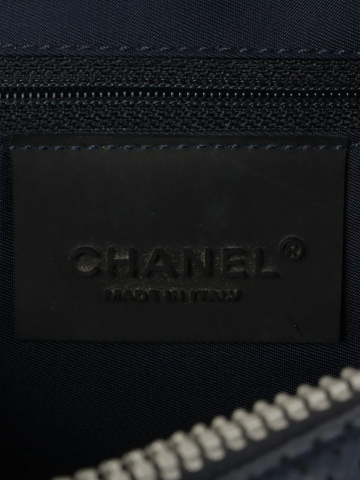 Chanel Around 2004 Made Sport Line Punching Turn-Lock Chain Bag Navy/White