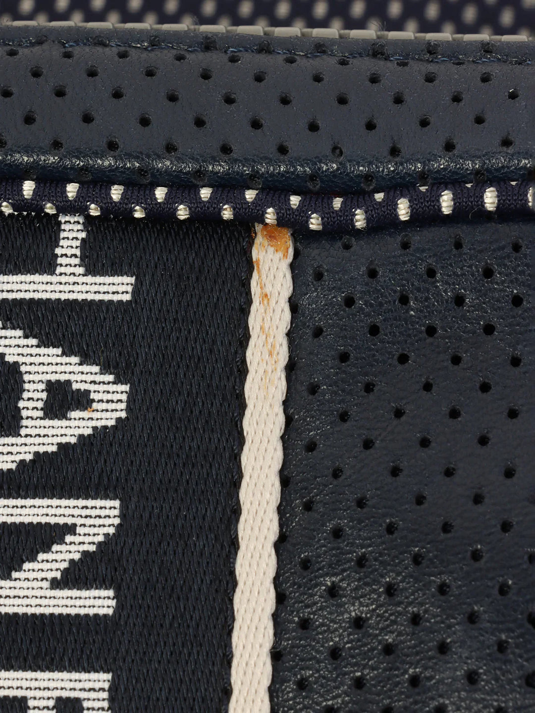 Chanel Around 2004 Made Sport Line Punching Turn-Lock Chain Bag Navy/White
