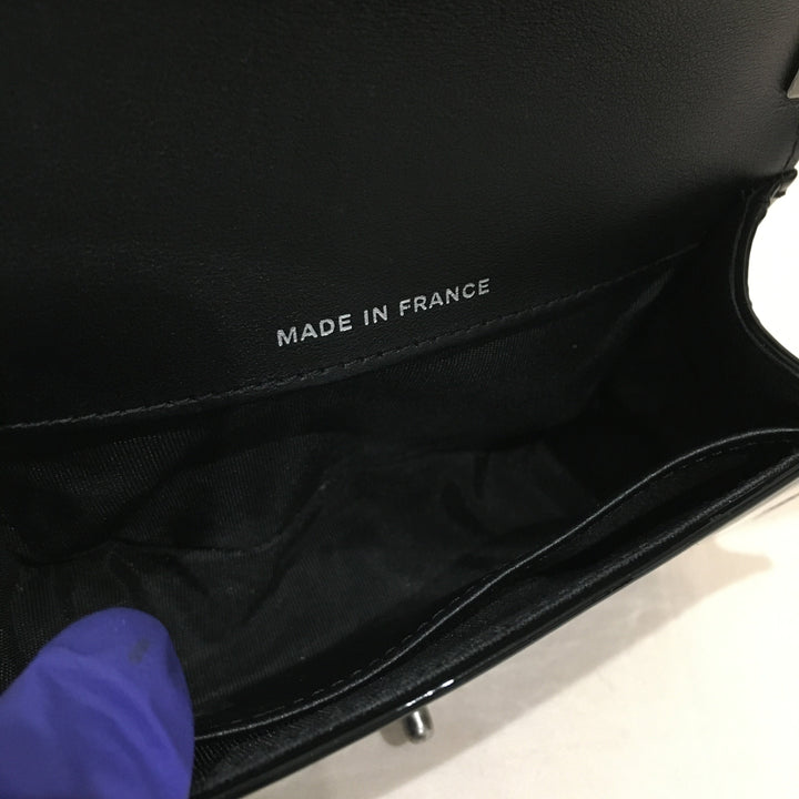 Chanel Black Patent Super Mini Boy Shoulder Bag Sku# 76305