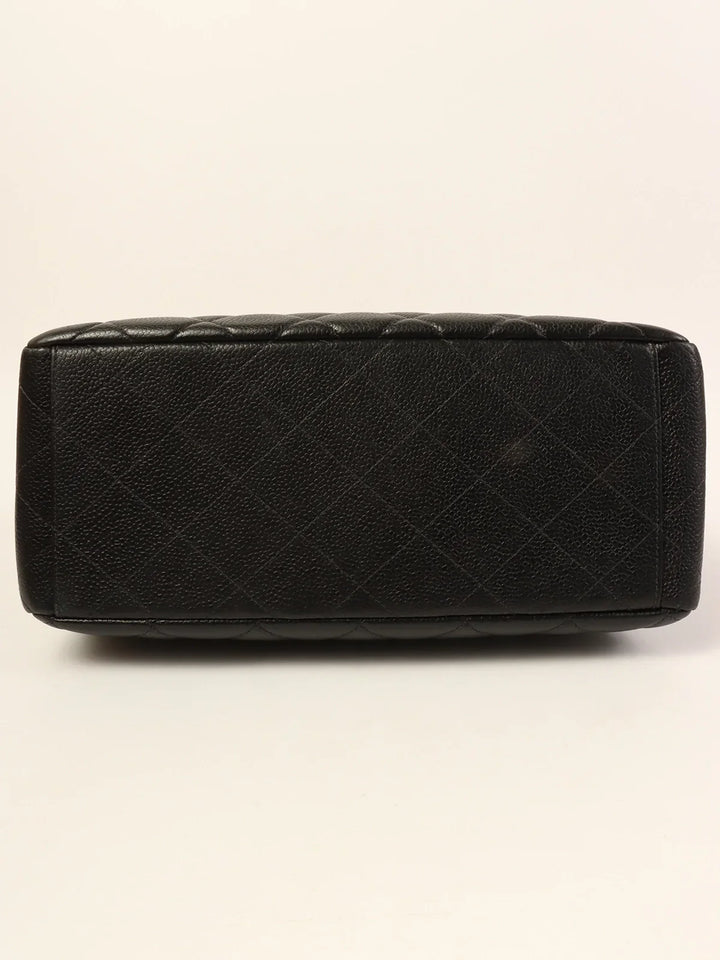 Chanel Around 1997 Made Caviar Skin Turn-Lock Shoulder Bag Black