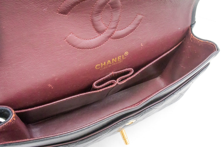 Top Quality Chanel Classic Double New Medium Chain Shoulder Bag Black Lamb