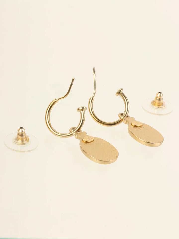 Chanel 2007 Ladybug Motif Cc Mark Swing Pierced Earrings Gold/Ivory/Pink