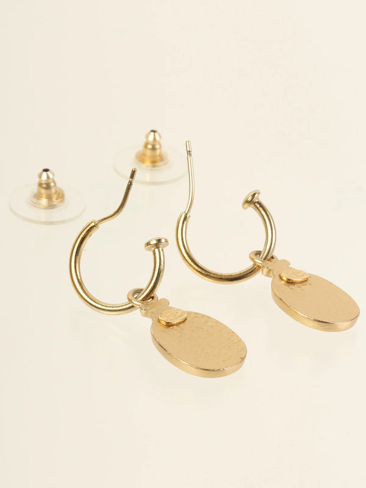 Chanel 2007 Ladybug Motif Cc Mark Swing Pierced Earrings Gold/Ivory/Pink