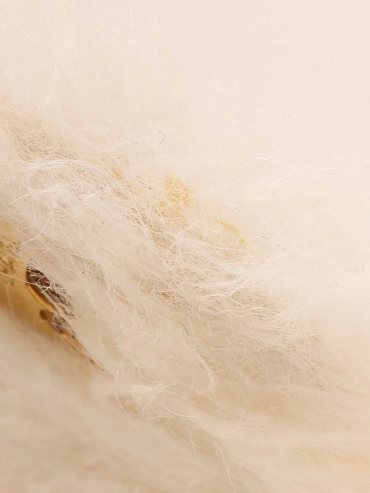 Chanel Around 1992 Made Fur Turn-Lock Top Handle Bag Off White