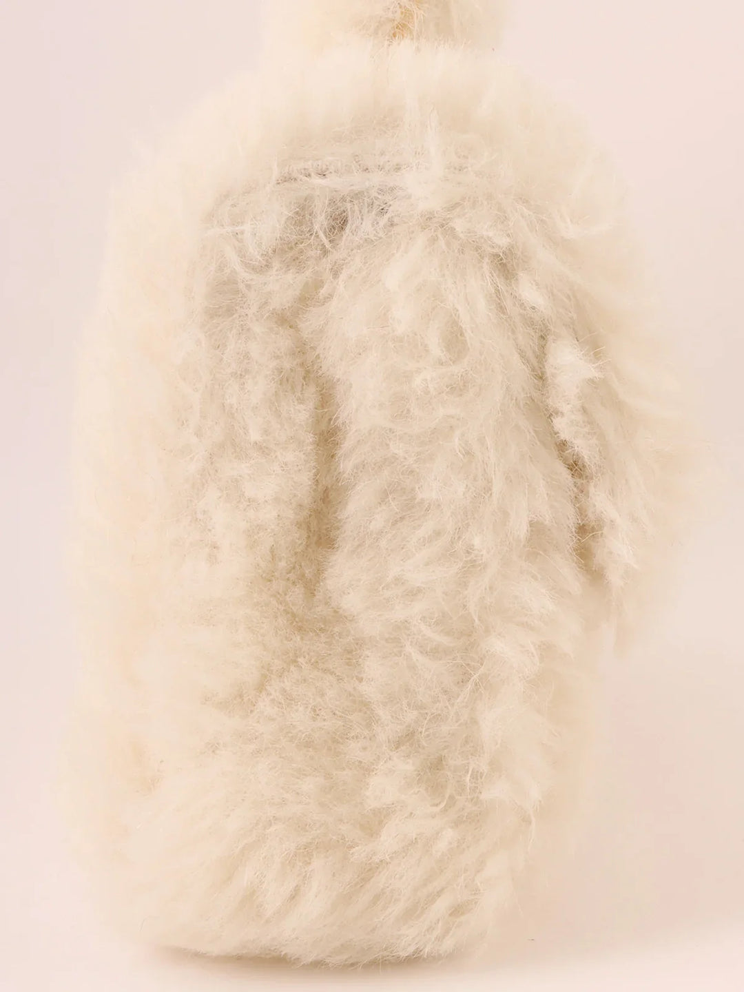 Chanel Around 1992 Made Fur Turn-Lock Top Handle Bag Off White