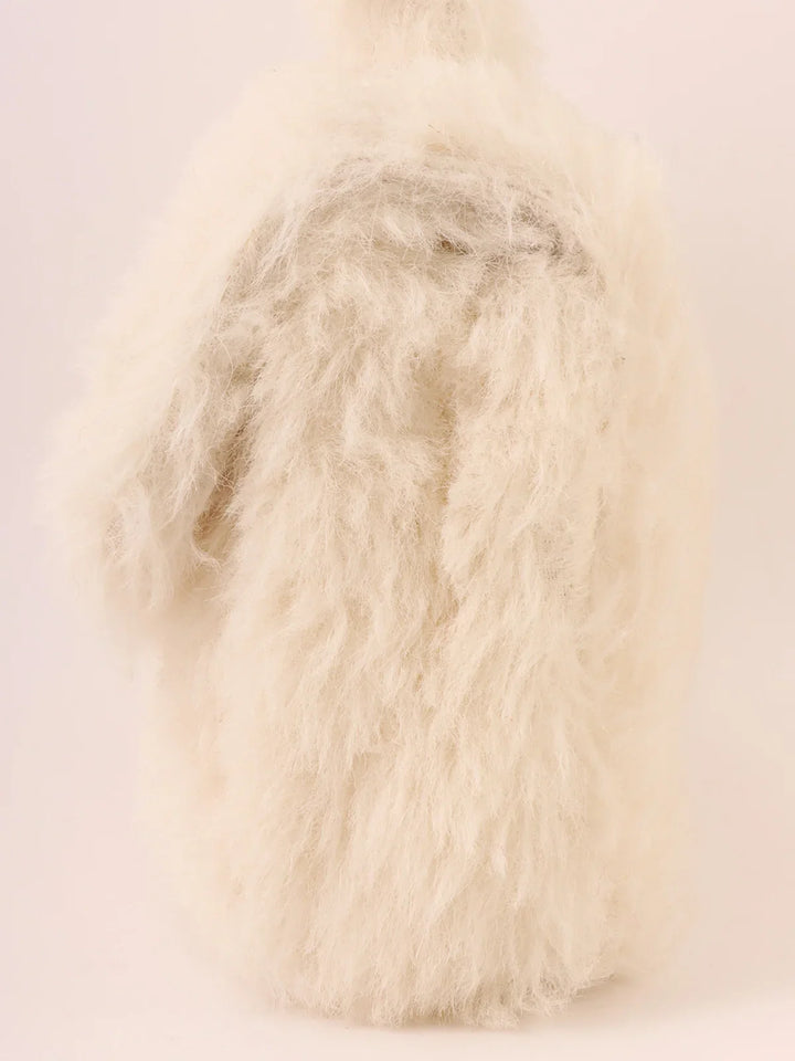 Chanel Around 1992 Made Fur Turn-Lock Top Handle Bag Off White