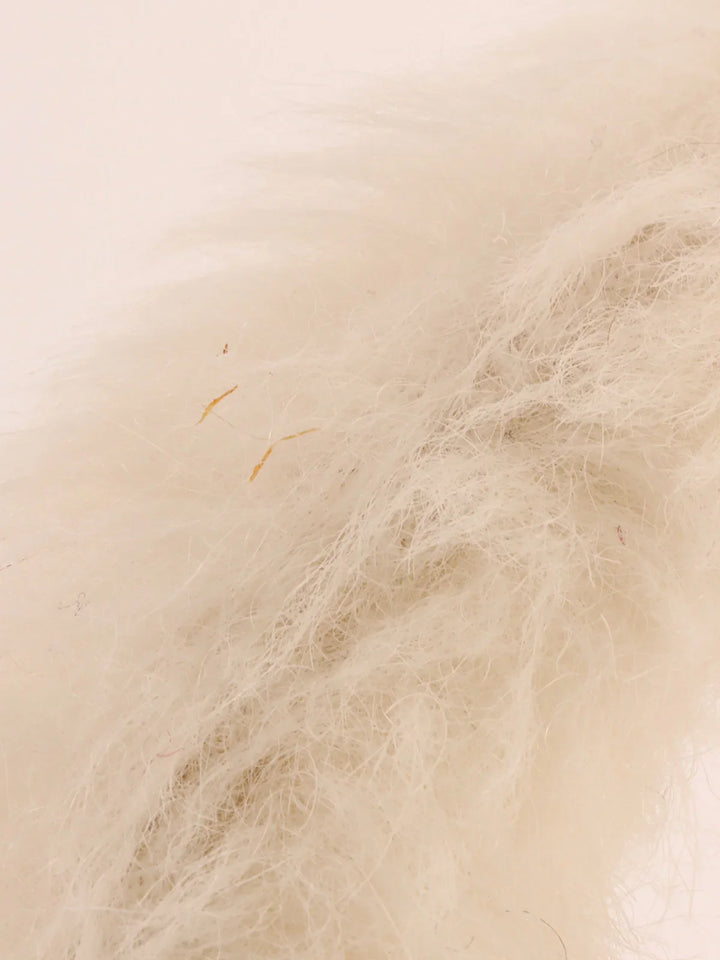 Chanel Around 1992 Made Fur Turn-Lock Top Handle Bag Off White