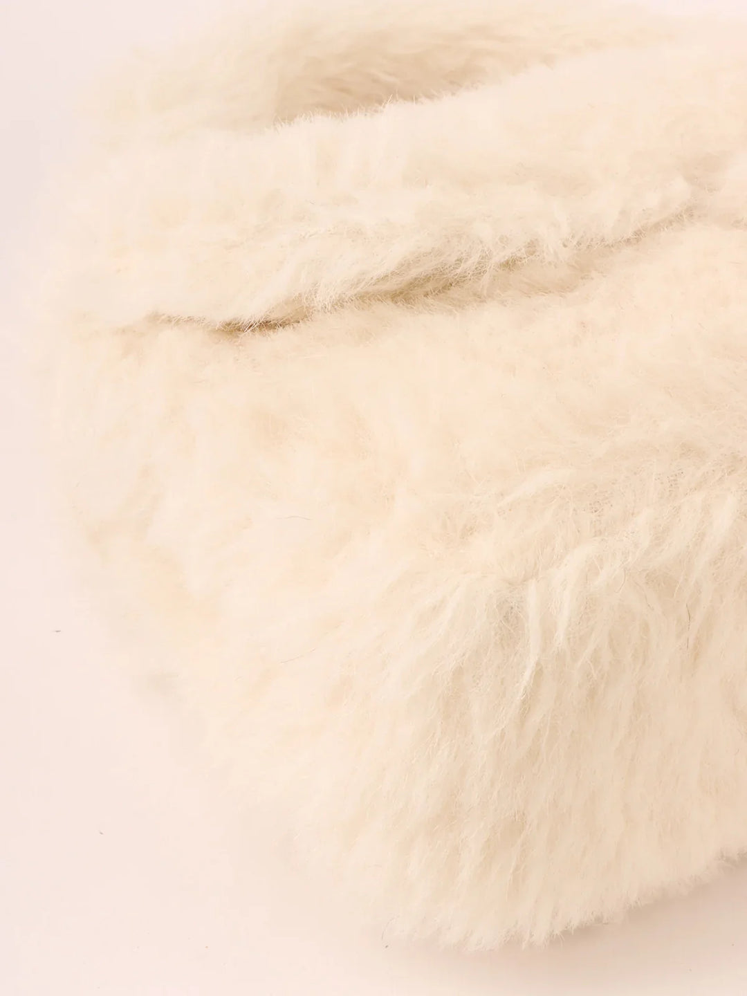 Chanel Around 1992 Made Fur Turn-Lock Top Handle Bag Off White