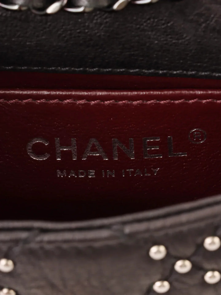 Chanel Around 2014 Made Studs Turn-Lock Chain Bag Mini Black