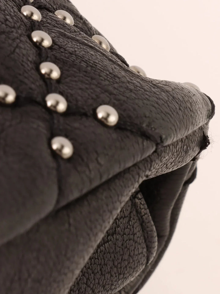Chanel Around 2014 Made Studs Turn-Lock Chain Bag Mini Black