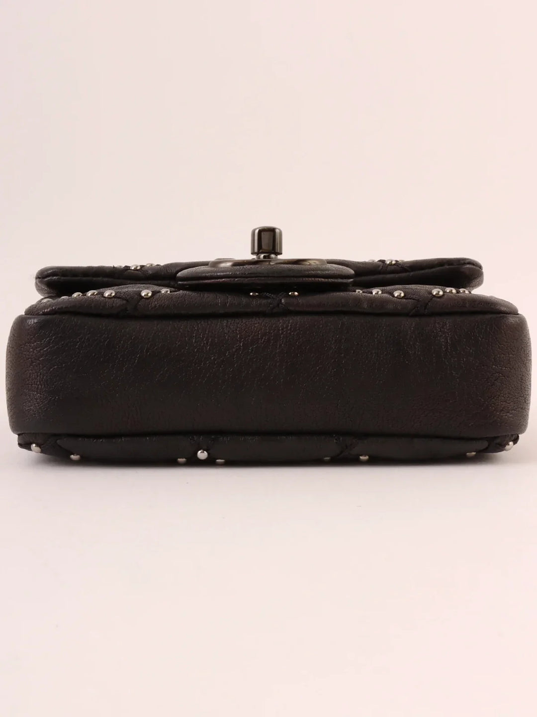 Chanel Around 2014 Made Studs Turn-Lock Chain Bag Mini Black