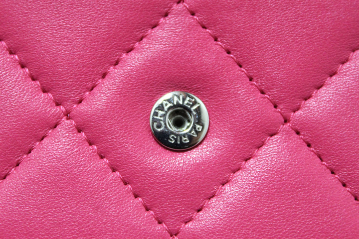 Top Quality Chanel Fuchsia Pink Quilted Lambskin Leather Wallet On Chain WOC Messenger Bag