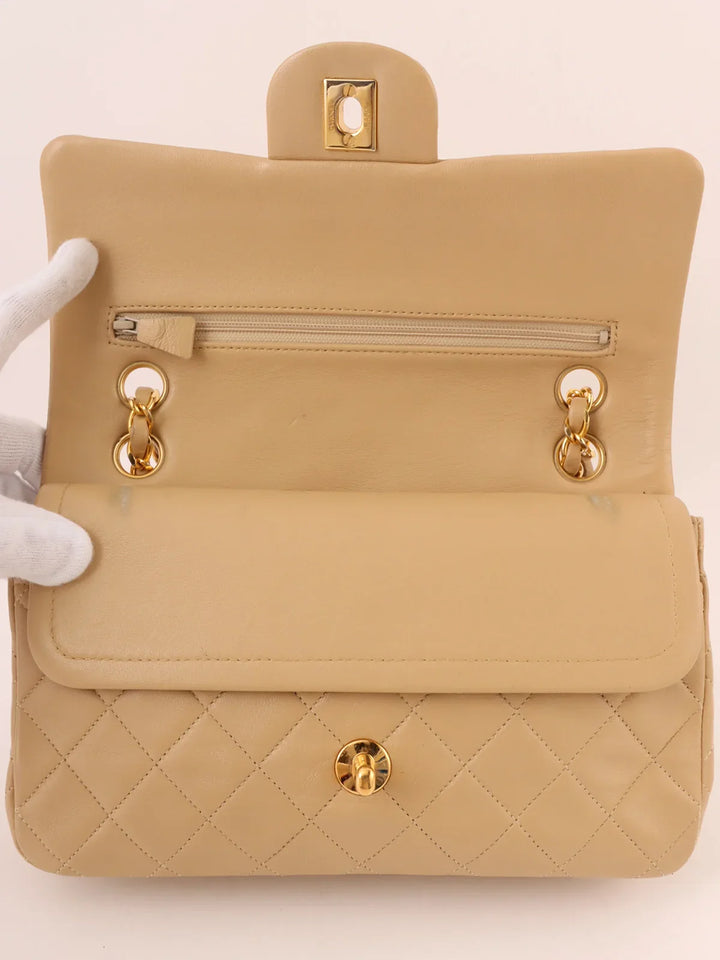Chanel Around 2010 Made Classic New Chain Bag 23Cm Beige