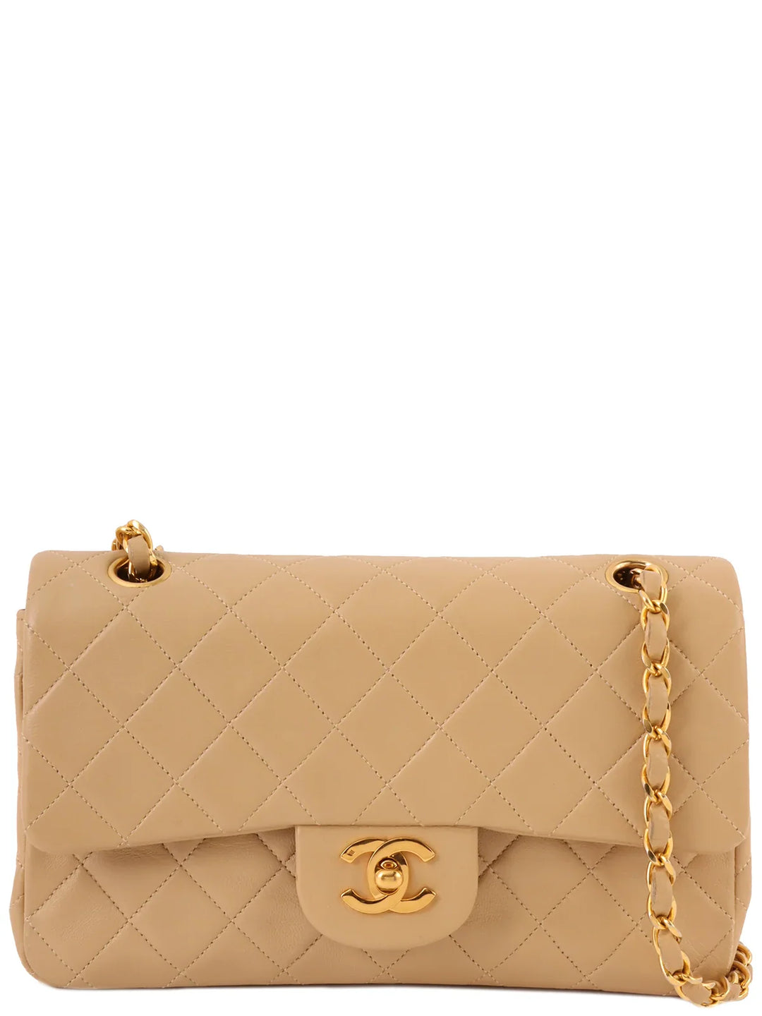 Chanel Around 2010 Made Classic New Chain Bag 23Cm Beige