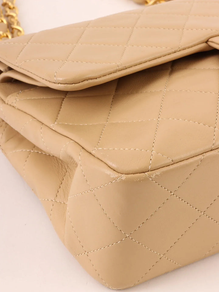 Chanel Around 2010 Made Classic New Chain Bag 23Cm Beige