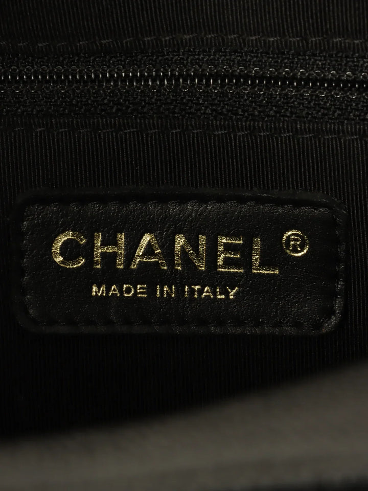 Chanel Around 2003 Made Caviar Skin Cc Mark Stitch Boston Bag Black